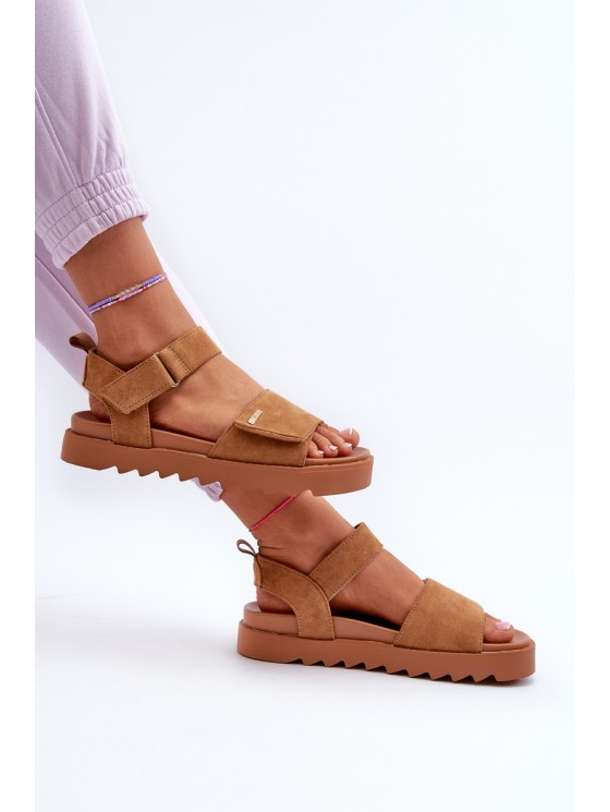 Women's Suede Platform Sandals Big Star NN274705 Brown 2