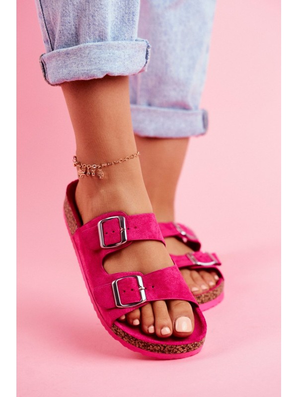 Women's Slides On Corck Fuchsia Si Senor 2