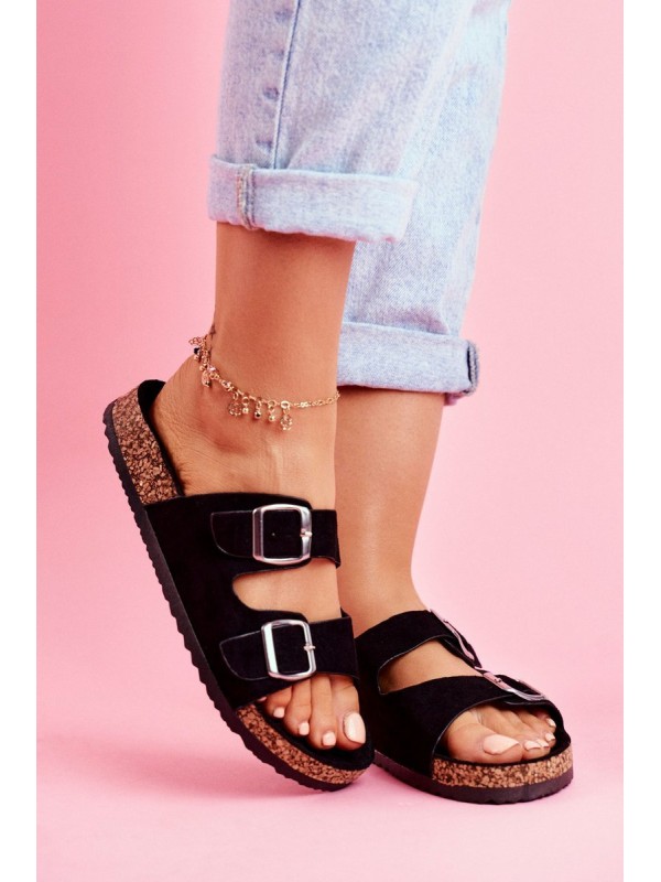 Women's Slides On Corck Black Si Senor