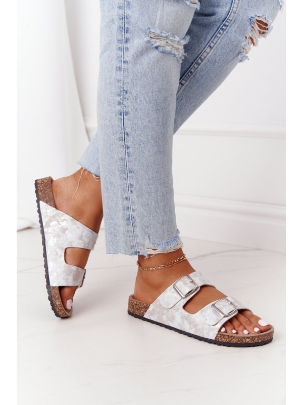 Women's Slides On Corck Silver Vivio 2