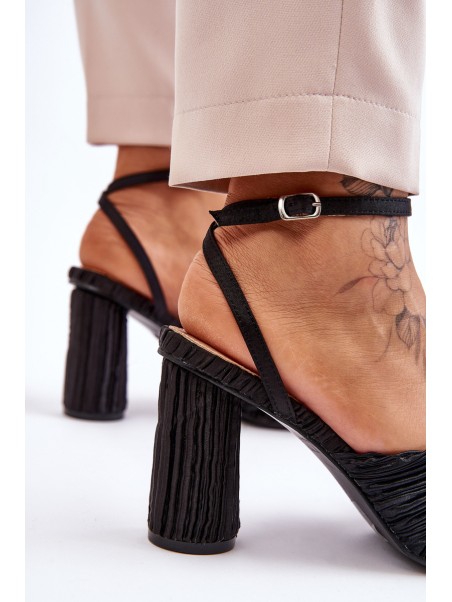 Fashionable Sandals With A Bow On Heels Black Callum