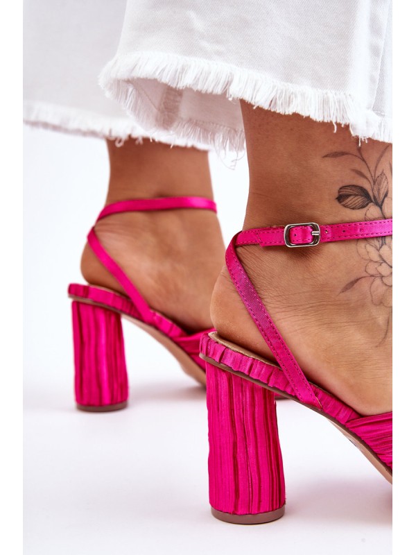 Fashionable Sandals With A Bow On Heels Fuchsia Callum
