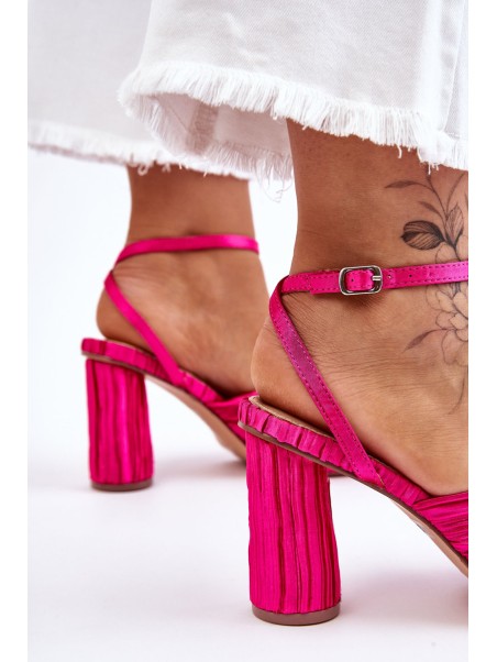 Fashionable Sandals With A Bow On Heels Fuchsia Callum