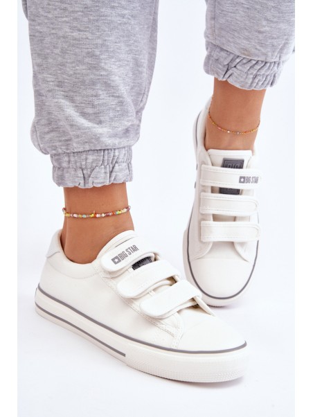 Klasikiniai sportbačiai su Velcro užsegimu Big Star LL274A203 White