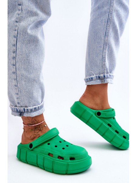 Moteriški putplasčio „Crocs“ batai ant platformos, žali, „Beckett“