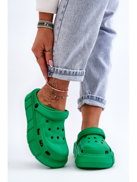 Moteriški putplasčio „Crocs“ batai ant platformos, žali, „Beckett“