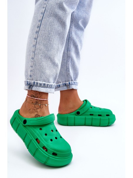 Moteriški putplasčio „Crocs“ batai ant platformos, žali, „Beckett“
