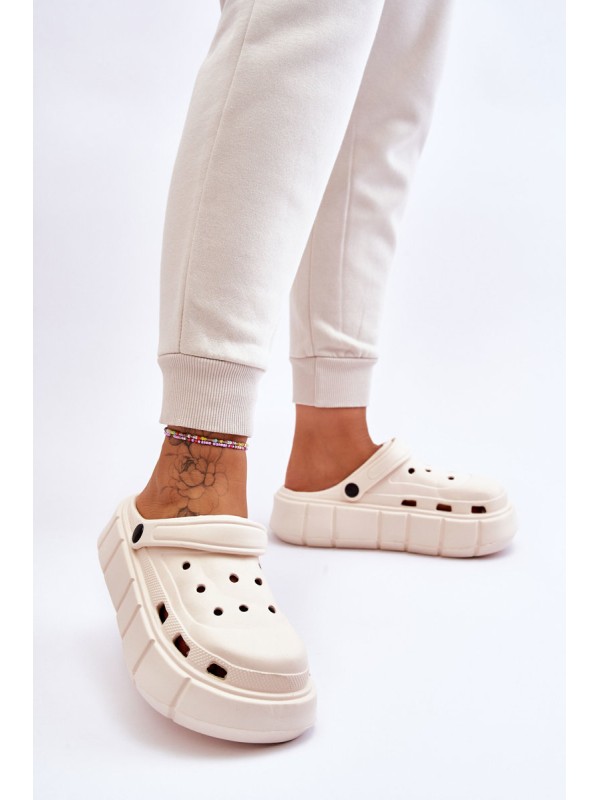 Moteriški putplasčio platforminiai „Crocs“ batai su smėlio spalvos „Beckett“ 2
