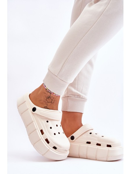 Moteriški putplasčio platforminiai „Crocs“ batai su smėlio spalvos „Beckett“
