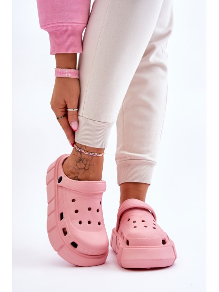 Moteriški putplasčio platforminiai „Crocs Pink Beckett“