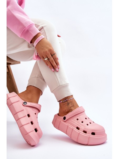 Moteriški putplasčio platforminiai „Crocs Pink Beckett“