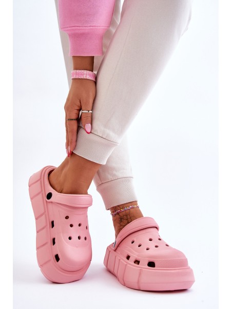 Moteriški putplasčio platforminiai „Crocs Pink Beckett“