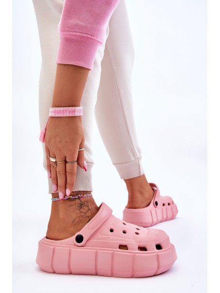 Moteriški putplasčio platforminiai „Crocs Pink Beckett“