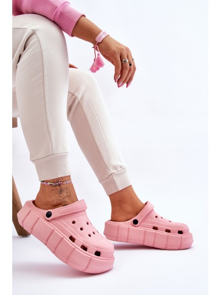 Moteriški putplasčio platforminiai „Crocs Pink Beckett“