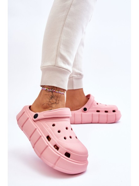 Moteriški putplasčio platforminiai „Crocs Pink Beckett“