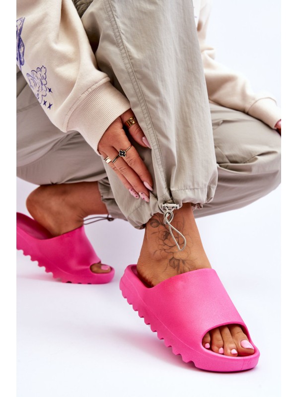 Fashionable Platform Slippers Fuchsia Estella