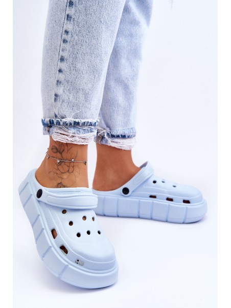 Moteriški putplasčio platforminiai „Crocs“ bateliai su šviesiai mėlyna spalva „Beckett“
