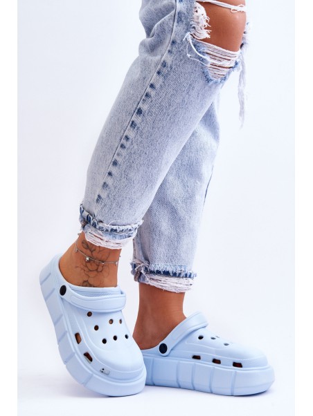 Moteriški putplasčio platforminiai „Crocs“ bateliai su šviesiai mėlyna spalva „Beckett“