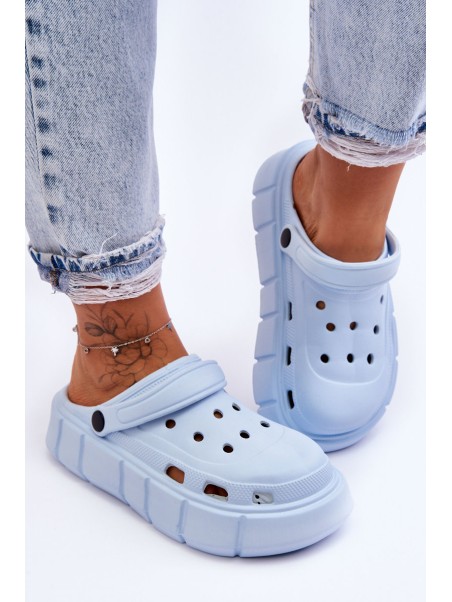 Moteriški putplasčio platforminiai „Crocs“ bateliai su šviesiai mėlyna spalva „Beckett“