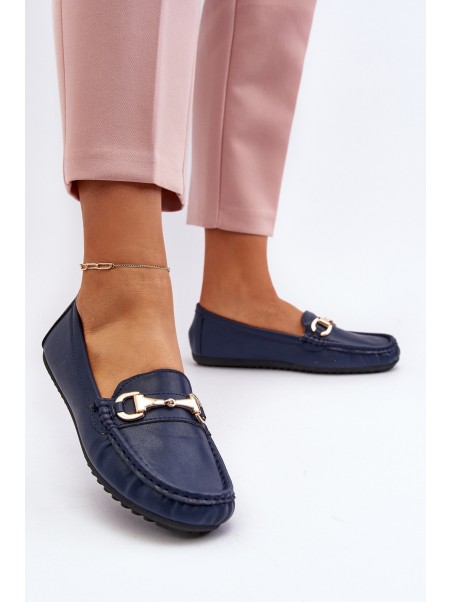 Women's Classic Eco Leather Moccasins Navy Demese