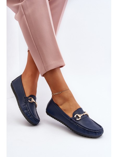 Women's Classic Eco Leather Moccasins Navy Demese