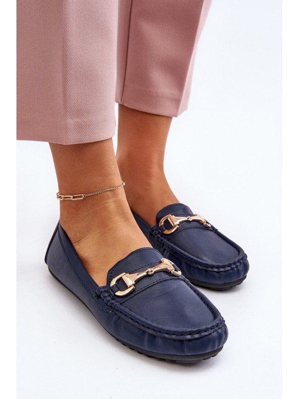 Women's Classic Eco Leather Moccasins Navy Demese