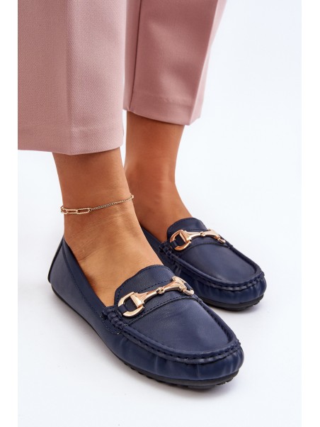 Women's Classic Eco Leather Moccasins Navy Demese