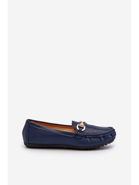 Women's Classic Eco Leather Moccasins Navy Demese