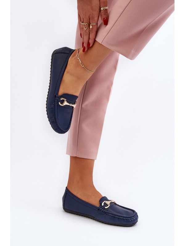 Women's Classic Eco Leather Moccasins Navy Demese