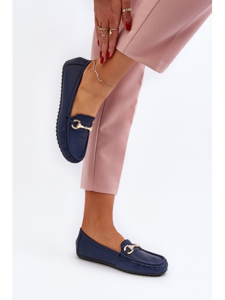 Women's Classic Eco Leather Moccasins Navy Demese