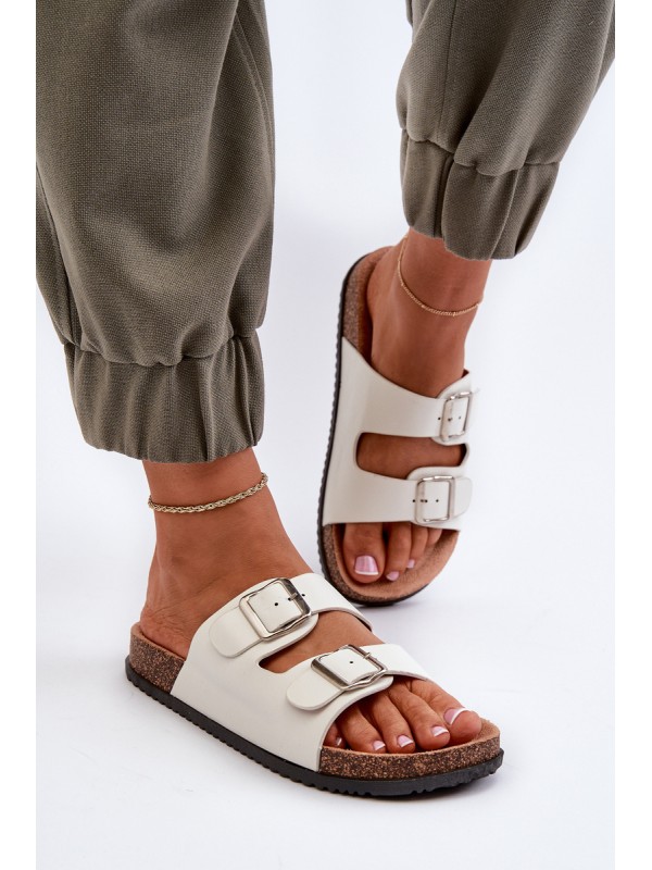 Women's sandals with buckles white Oliena