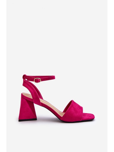 Ladies High Heel Sandals Made Of Eco Suede Fuchsia Vinceza 17328