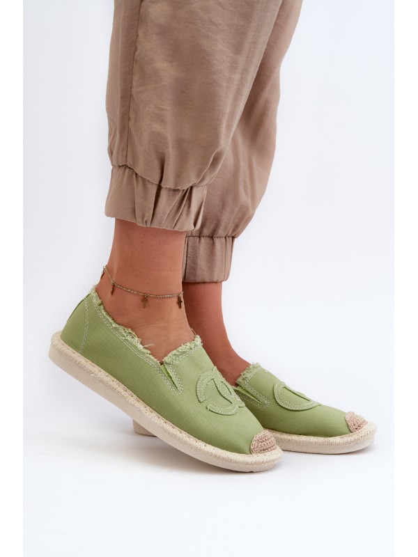 Klasikinės moteriškos espadrilės su žaliu dvelksmu 2
