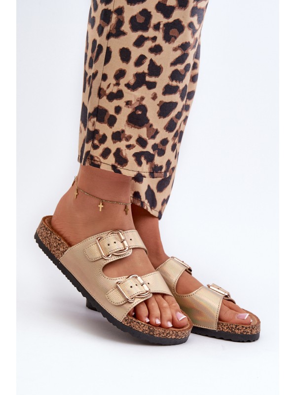 Women's Sandals with Golden Buckles Fronila 2