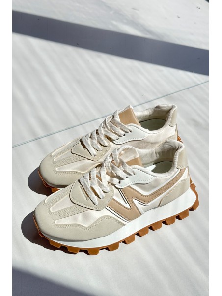Women's Beige Sports Sneakers Kalelia