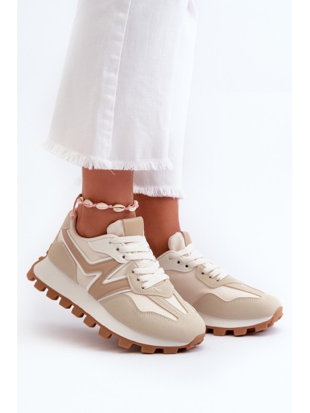 Women's Beige Sports Sneakers Kalelia