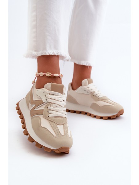 Women's Beige Sports Sneakers Kalelia