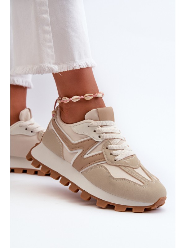 Women's Beige Sports Sneakers Kalelia