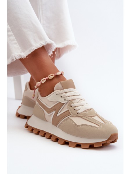 Women's Beige Sports Sneakers Kalelia