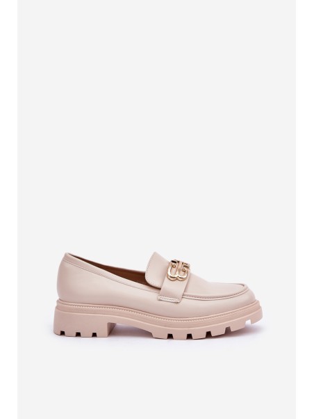 Women's Loafers With Gold Detail Beige Trionna