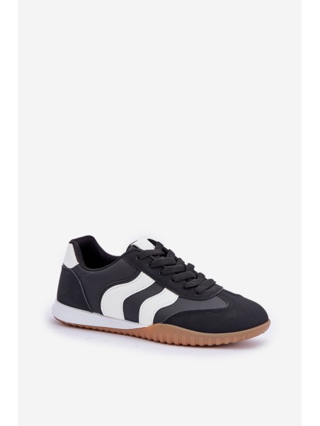 Classic Women's Sneakers Made Of Eco Leather Black Maretina