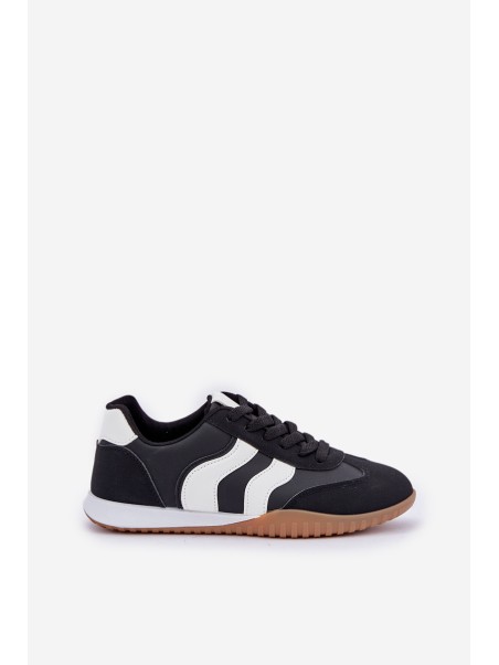 Classic Women's Sneakers Made Of Eco Leather Black Maretina