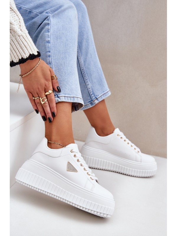 Stylish Sneakers On Massive Platform White Vallexia