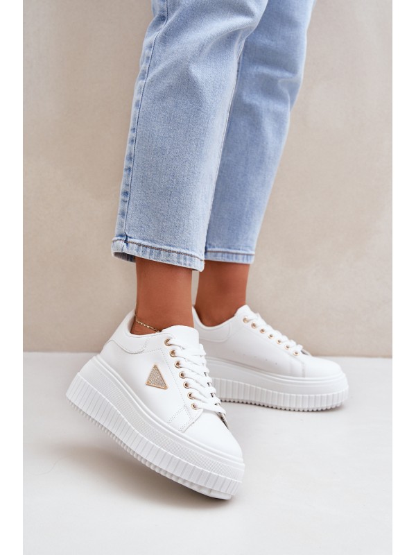 Stylish Sneakers On Massive Platform White Vallexia 2