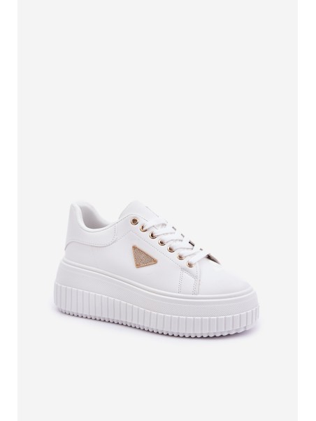 Stylish Sneakers On Massive Platform White Vallexia
