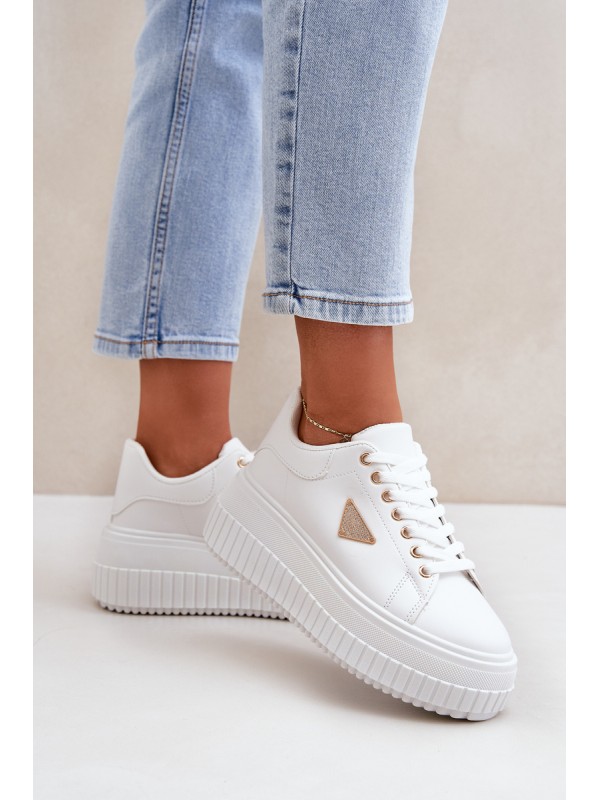 Stylish Sneakers On Massive Platform White Vallexia