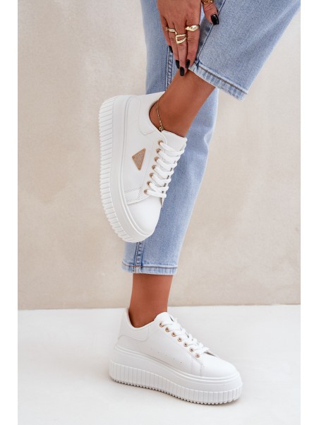 Stylish Sneakers On Massive Platform White Vallexia