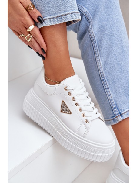 Stylish Sneakers On Massive Platform White Vallexia