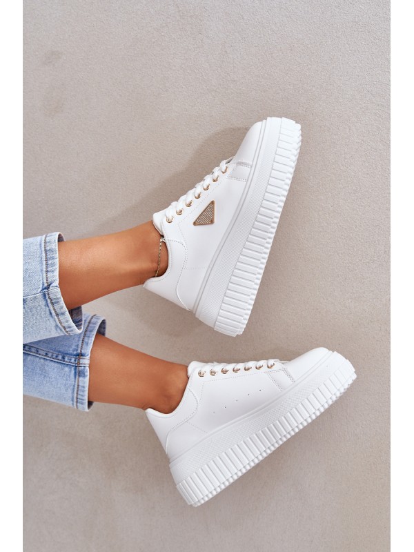 Stylish Sneakers On Massive Platform White Vallexia