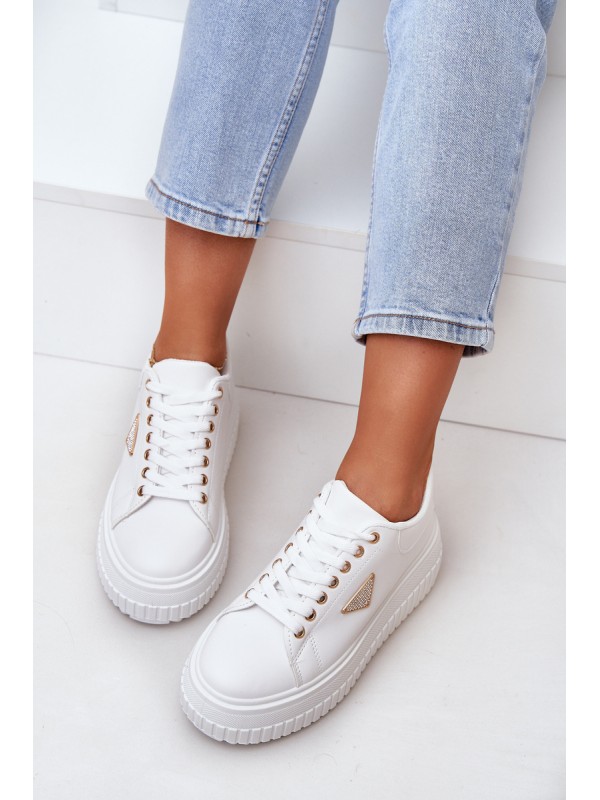 Stylish Sneakers On Massive Platform White Vallexia